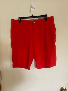 Adidas Mens Golf Shorts Size 34 Bold Red Moisture Wicking Performance Shorts